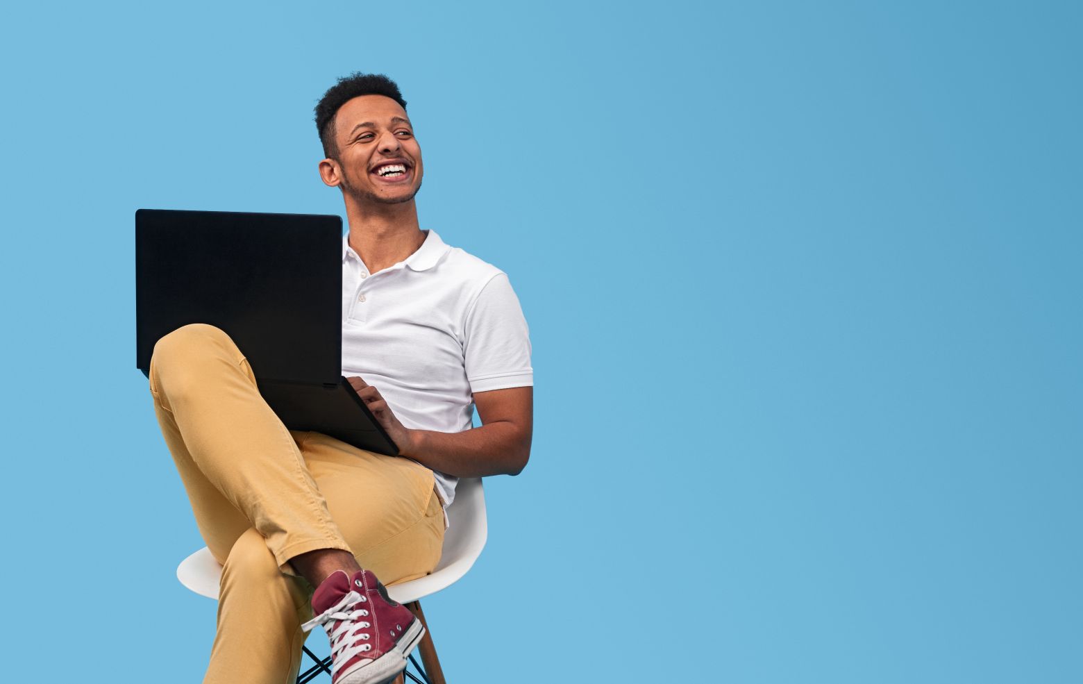 College student with laptop
