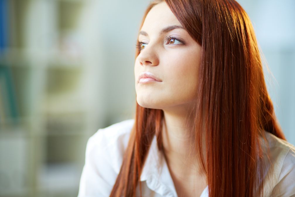 A female with red hair