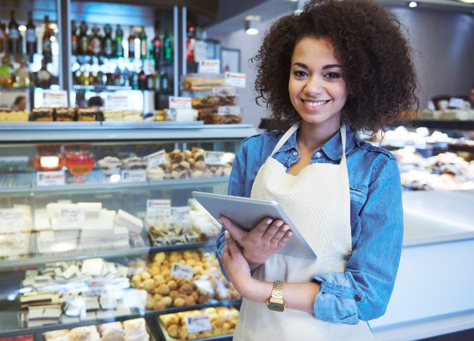 Baking goods store representative