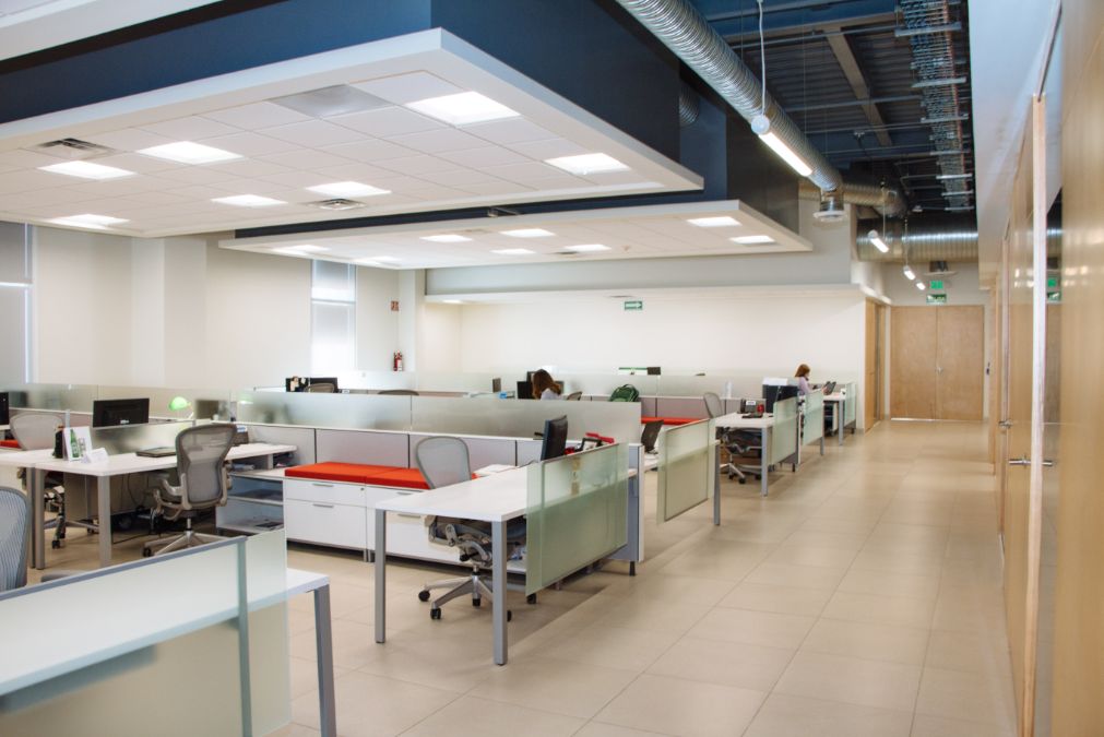 A medical office with cubicles