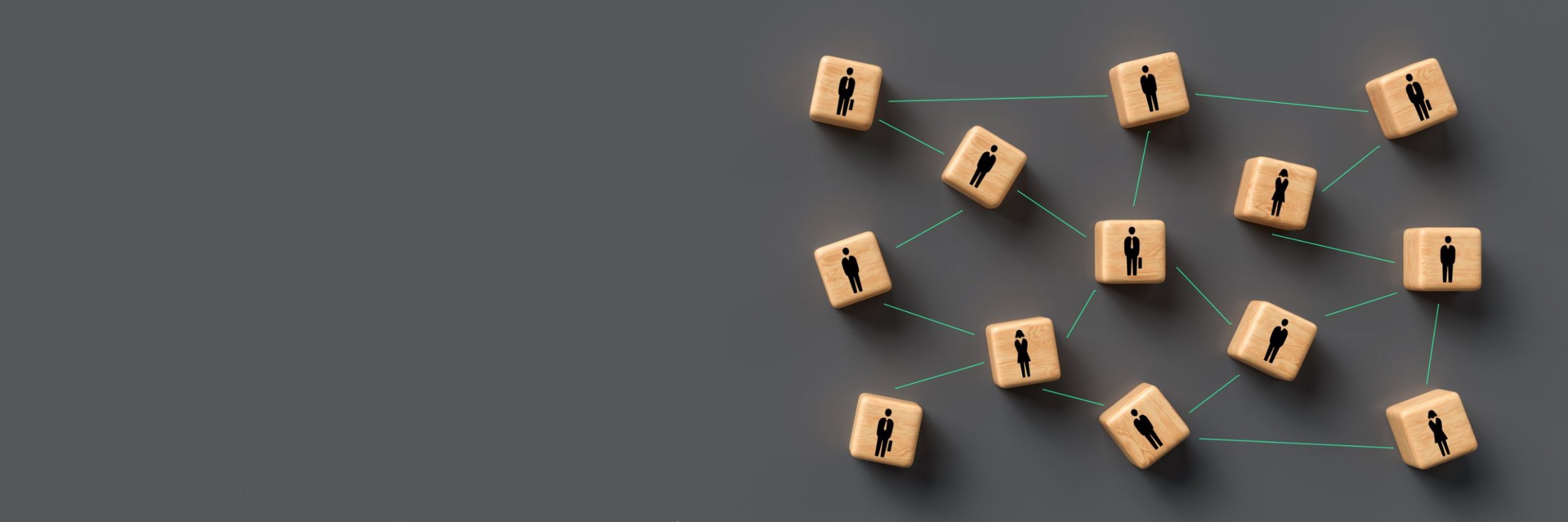 Wooden bloack with black animated business people